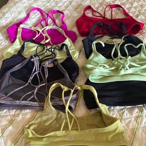 Lightly used lululemon bra tops. Size 6.